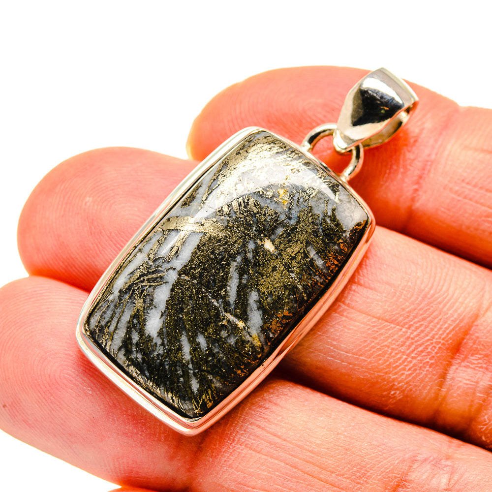 Pyrite Agate Pendants handcrafted by Ana Silver Co - PD748477
