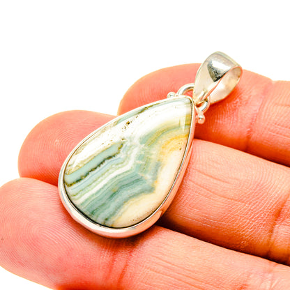 Green Botswana Agate Pendants handcrafted by Ana Silver Co - PD748494