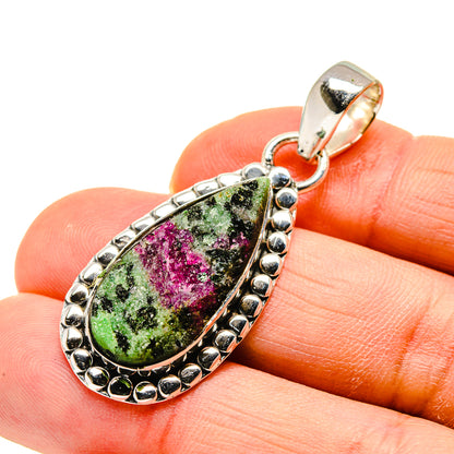 Ruby Zoisite Pendants handcrafted by Ana Silver Co - PD748508