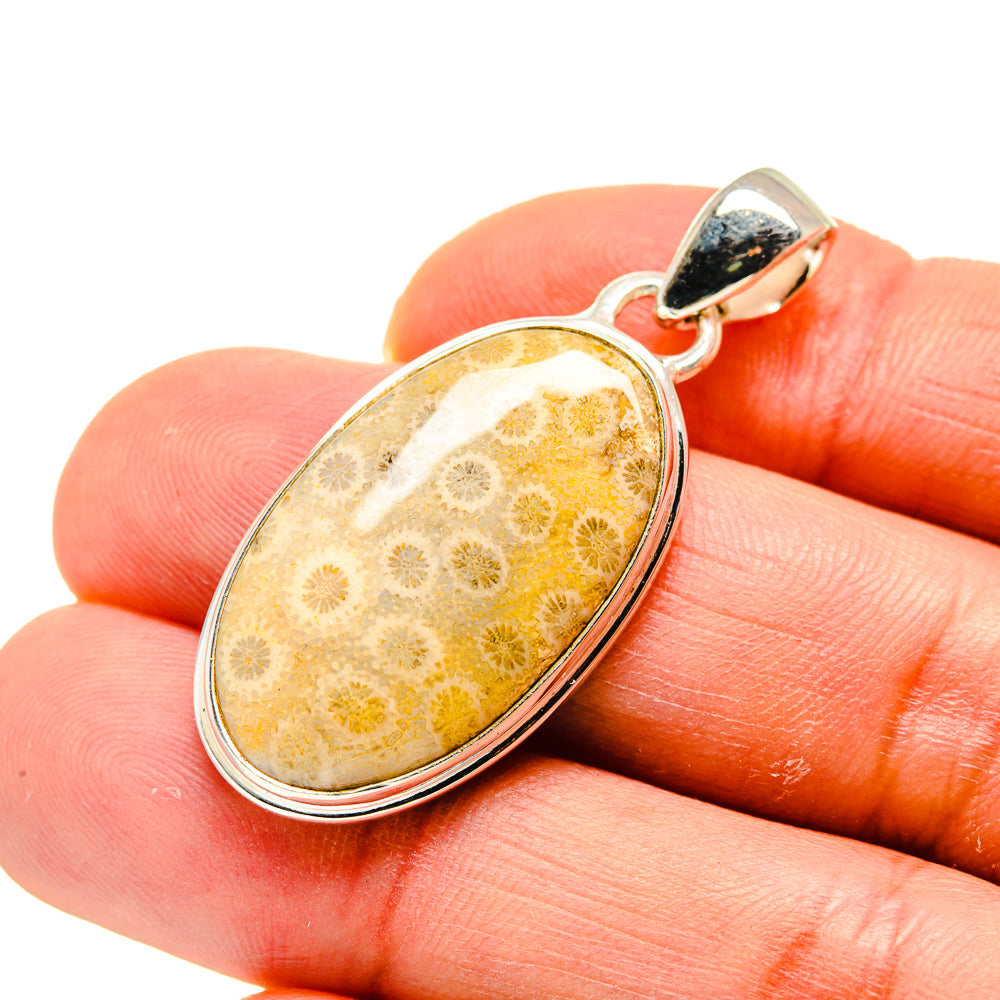 Fossil Coral Pendants handcrafted by Ana Silver Co - PD748582