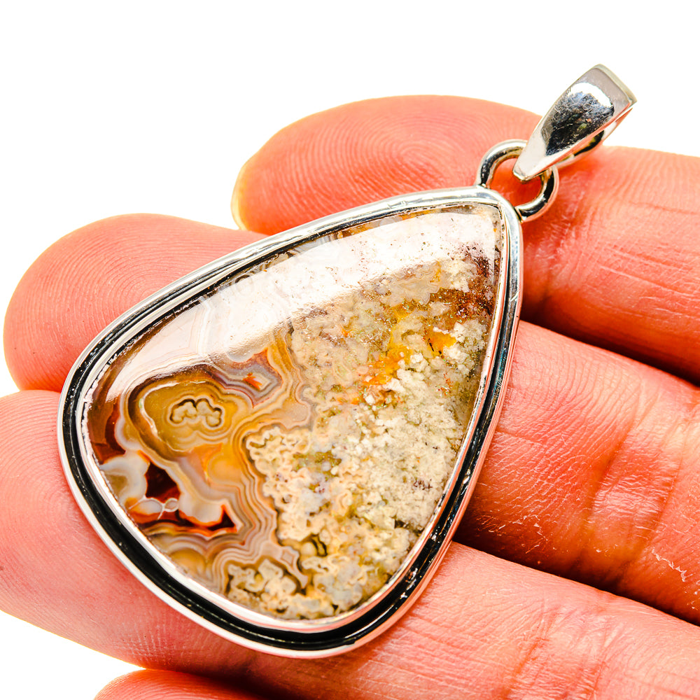 Laguna Lace Agate Pendants handcrafted by Ana Silver Co - PD748956