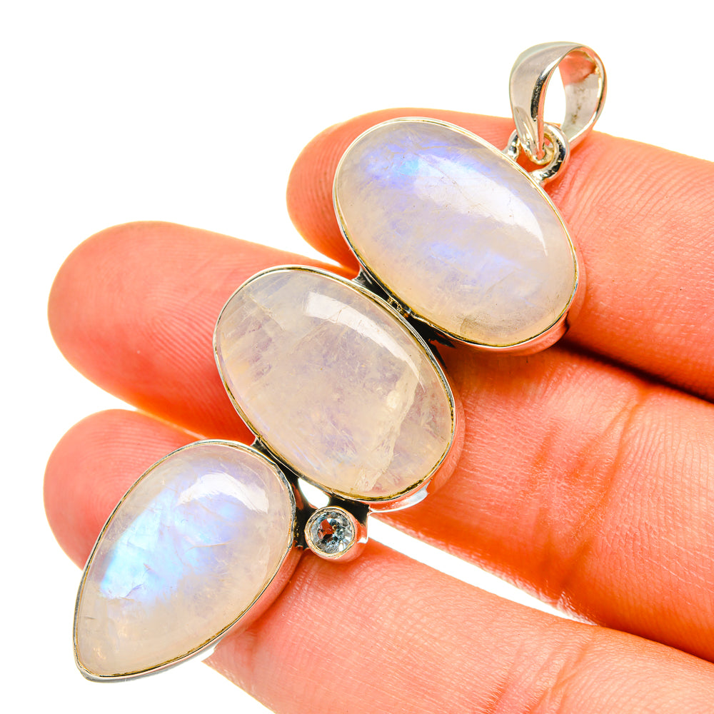 Rainbow Moonstone Pendants handcrafted by Ana Silver Co - PD7490