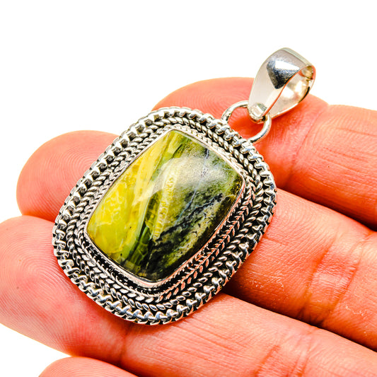 African Green Opal Pendants handcrafted by Ana Silver Co - PD749082