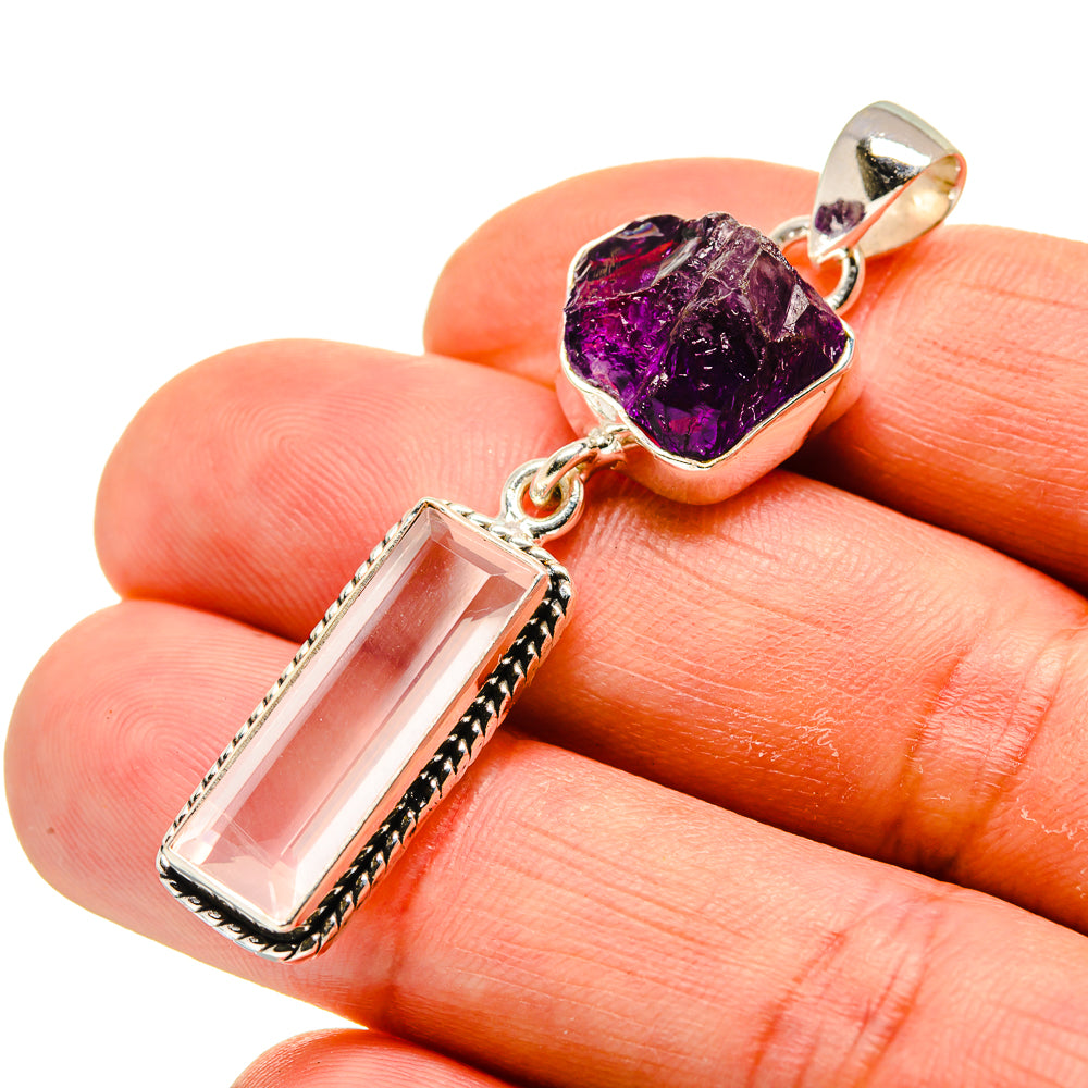 Rose Quartz Pendants handcrafted by Ana Silver Co - PD749139