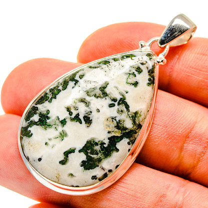 Green Moss Agate Pendants handcrafted by Ana Silver Co - PD749446