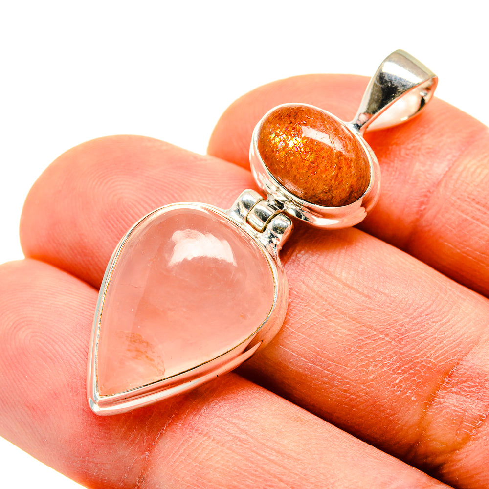 Rose Quartz Pendants handcrafted by Ana Silver Co - PD749470