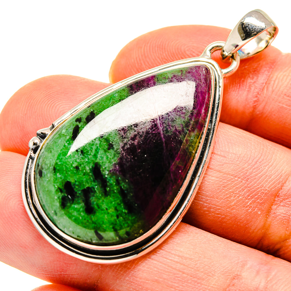 Ruby Zoisite Pendants handcrafted by Ana Silver Co - PD749537