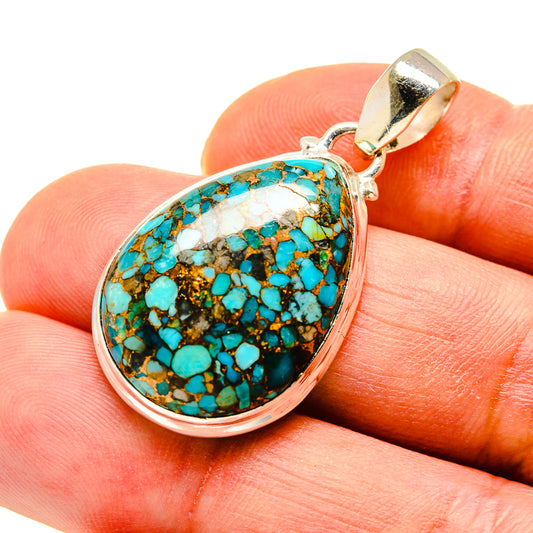 Blue Copper Composite Turquoise Pendants handcrafted by Ana Silver Co - PD749587