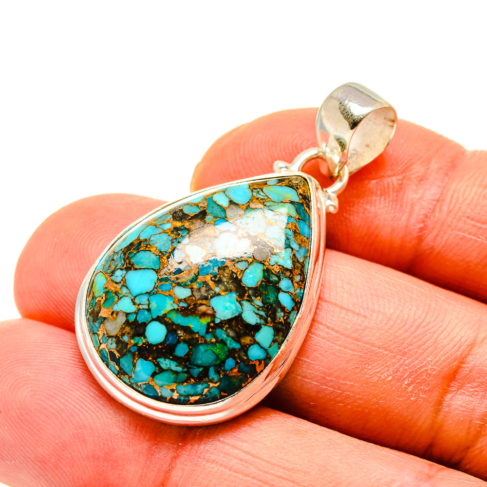 Blue Copper Composite Turquoise Pendants handcrafted by Ana Silver Co - PD749720