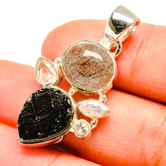 Black Tourmaline Pendants handcrafted by Ana Silver Co - PD7498