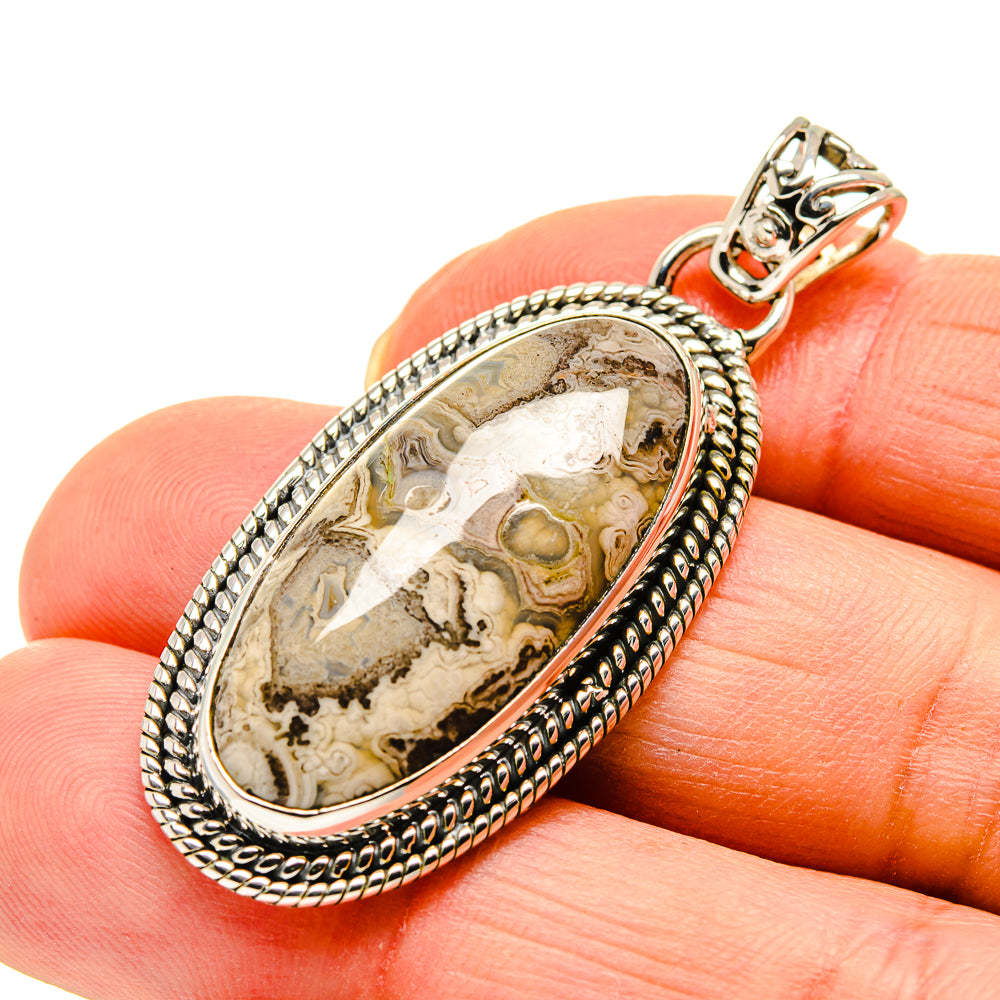 Laguna Lace Agate Pendants handcrafted by Ana Silver Co - PD750361