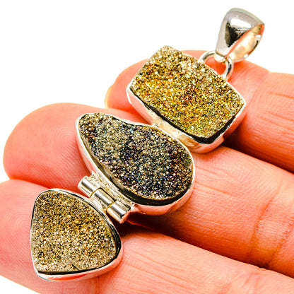 Spectro Pyrite Druzy Pendants handcrafted by Ana Silver Co - PD750378