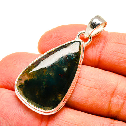 Green Moss Agate Pendants handcrafted by Ana Silver Co - PD750498