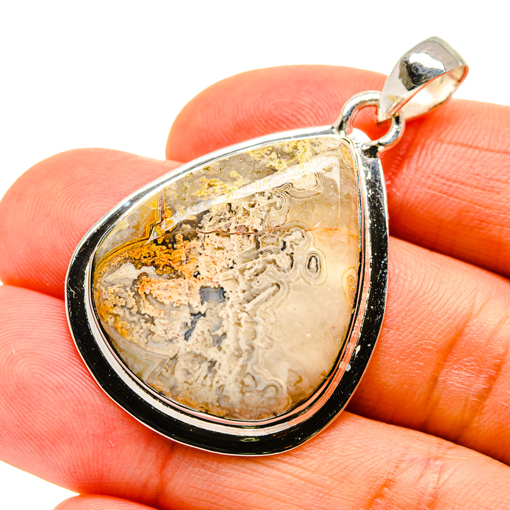 Laguna Lace Agate Pendants handcrafted by Ana Silver Co - PD750541