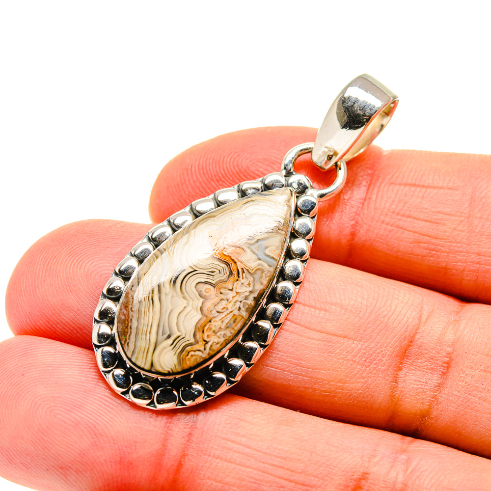 Laguna Lace Agate Pendants handcrafted by Ana Silver Co - PD750679