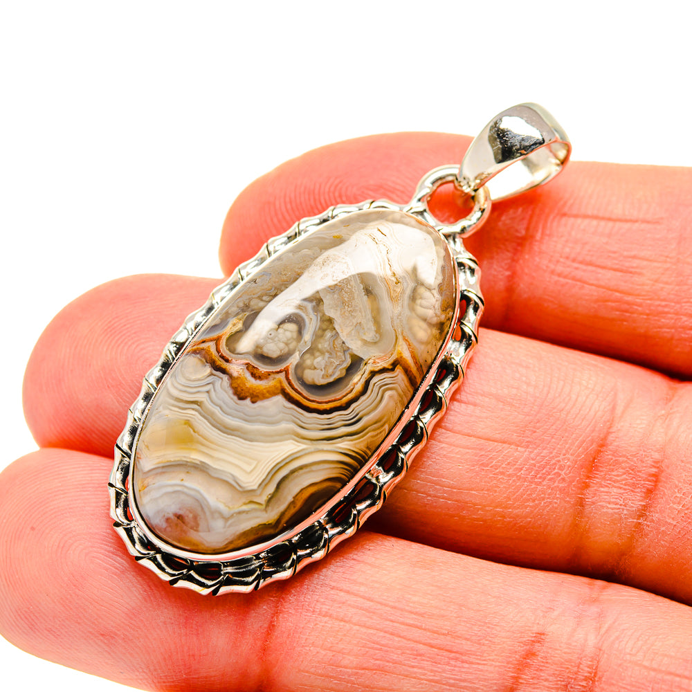Laguna Lace Agate Pendants handcrafted by Ana Silver Co - PD750695