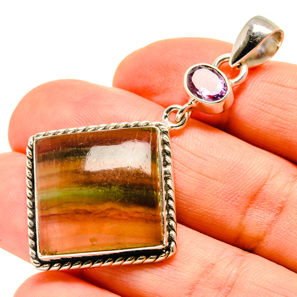 Green Fluorite Pendants handcrafted by Ana Silver Co - PD750768