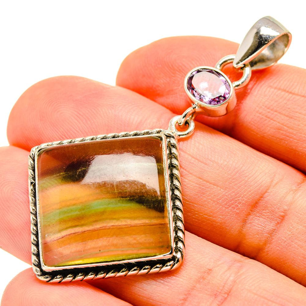 Green Fluorite Pendants handcrafted by Ana Silver Co - PD750769