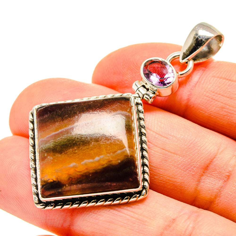 Green Fluorite Pendants handcrafted by Ana Silver Co - PD750771