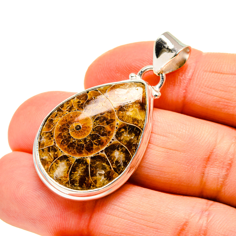Ammonite Fossil Pendants handcrafted by Ana Silver Co - PD750878