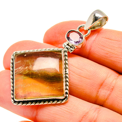 Green Fluorite Pendants handcrafted by Ana Silver Co - PD750901