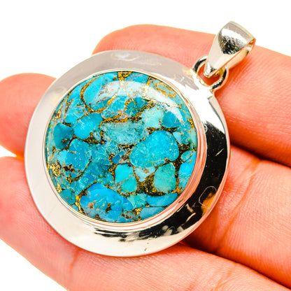 Blue Copper Composite Turquoise Pendants handcrafted by Ana Silver Co - PD7510