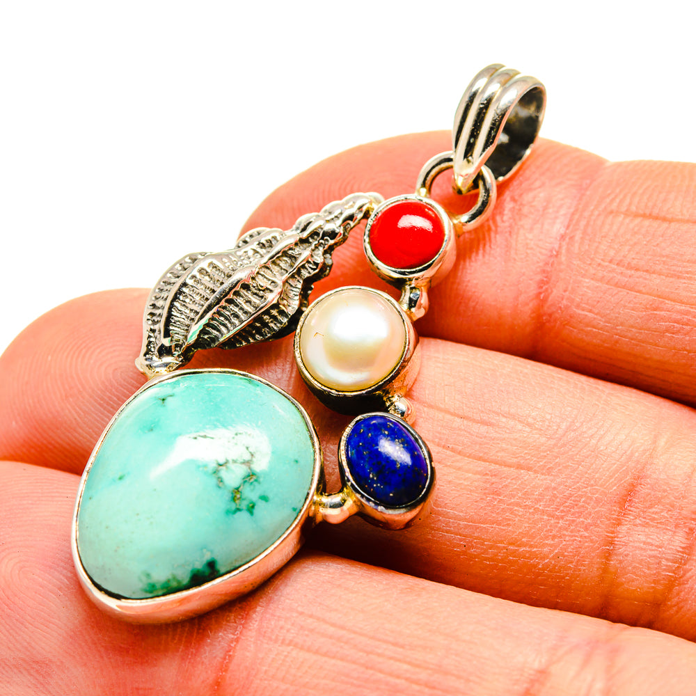 Tibetan Turquoise Pendants handcrafted by Ana Silver Co - PD751370