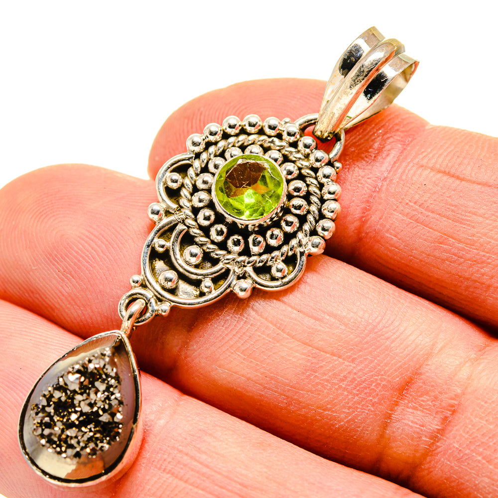 Pyrite Druzy Pendants handcrafted by Ana Silver Co - PD751396