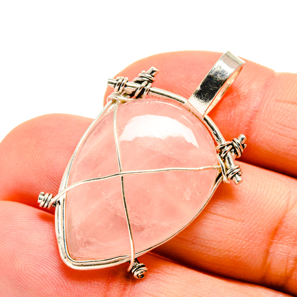 Rose Quartz Pendants handcrafted by Ana Silver Co - PD751473