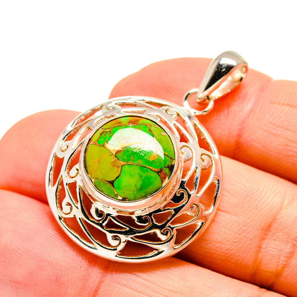 Green Copper Composite Turquoise Pendants handcrafted by Ana Silver Co - PD751480
