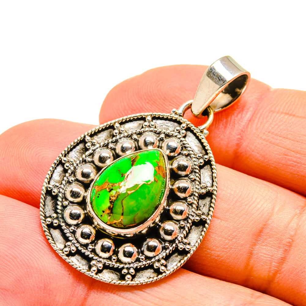 Green Copper Composite Turquoise Pendants handcrafted by Ana Silver Co - PD751481