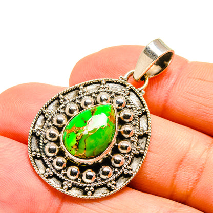 Green Copper Composite Turquoise Pendants handcrafted by Ana Silver Co - PD751481