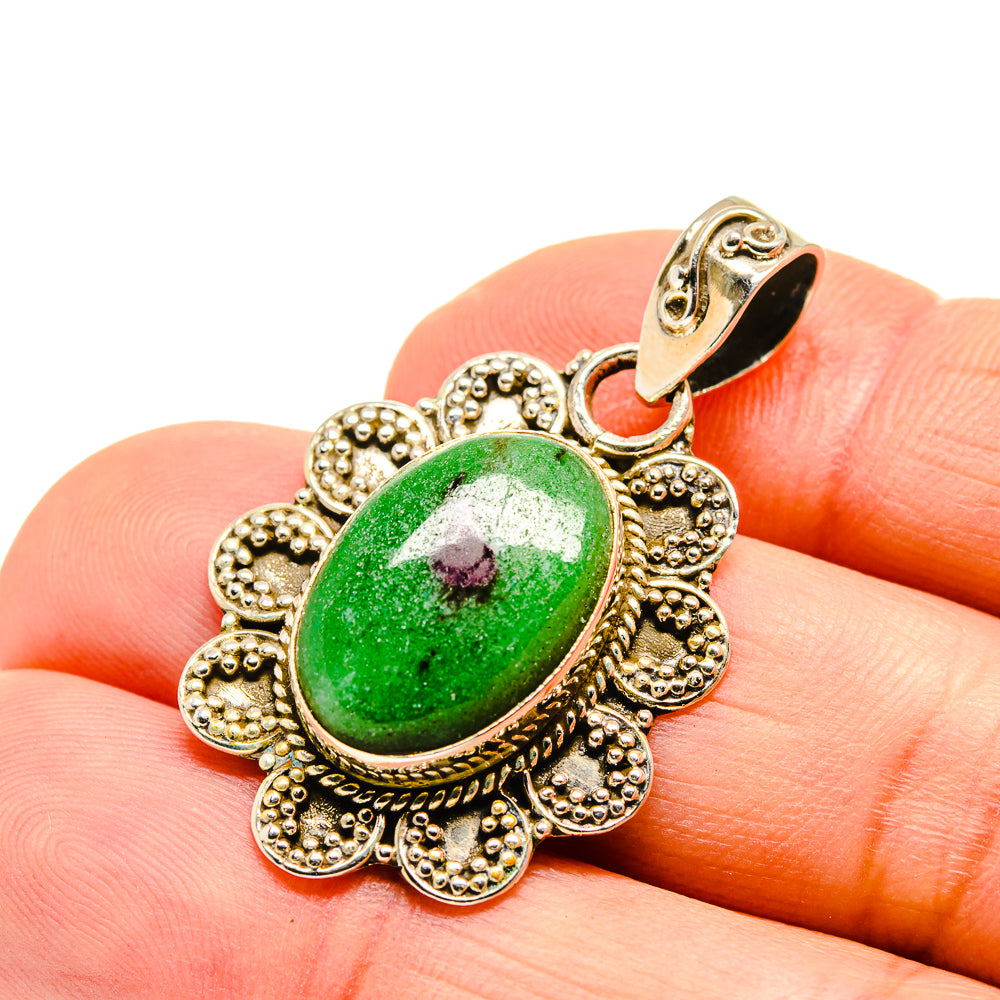 Ruby Zoisite Pendants handcrafted by Ana Silver Co - PD751492