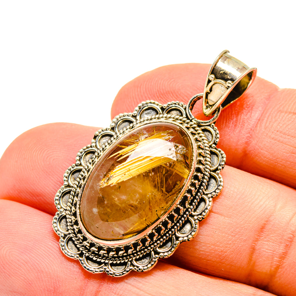 Rutilated Quartz Pendants handcrafted by Ana Silver Co - PD751499