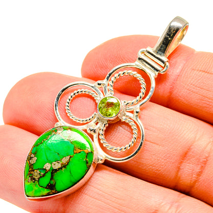Green Copper Composite Turquoise Pendants handcrafted by Ana Silver Co - PD751509