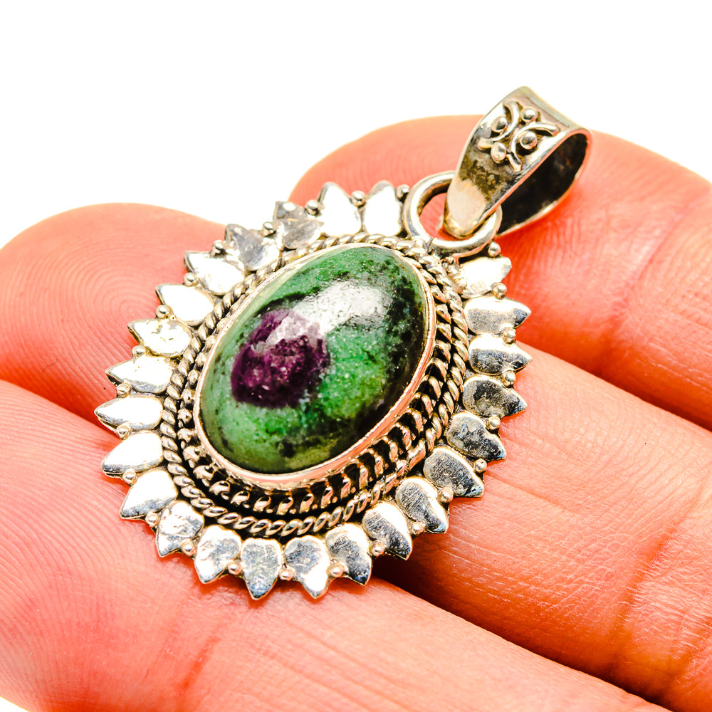 Ruby Zoisite Pendants handcrafted by Ana Silver Co - PD751521