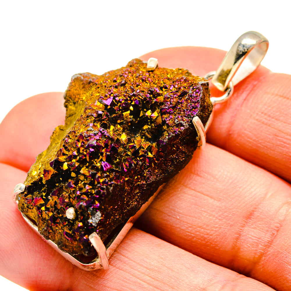 Titanium Druzy Pendants handcrafted by Ana Silver Co - PD751570