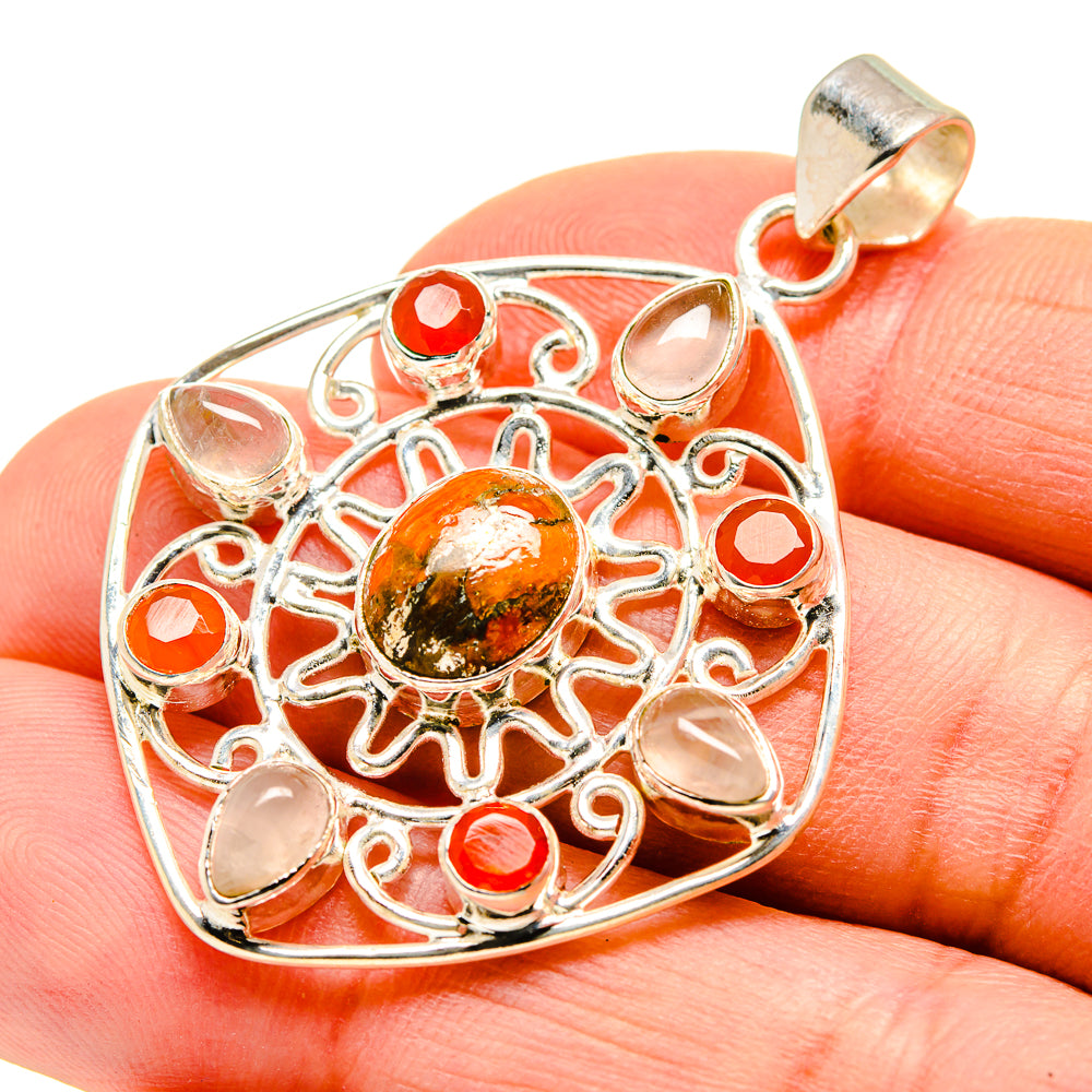 Orange Copper Composite Turquoise Pendants handcrafted by Ana Silver Co - PD751576