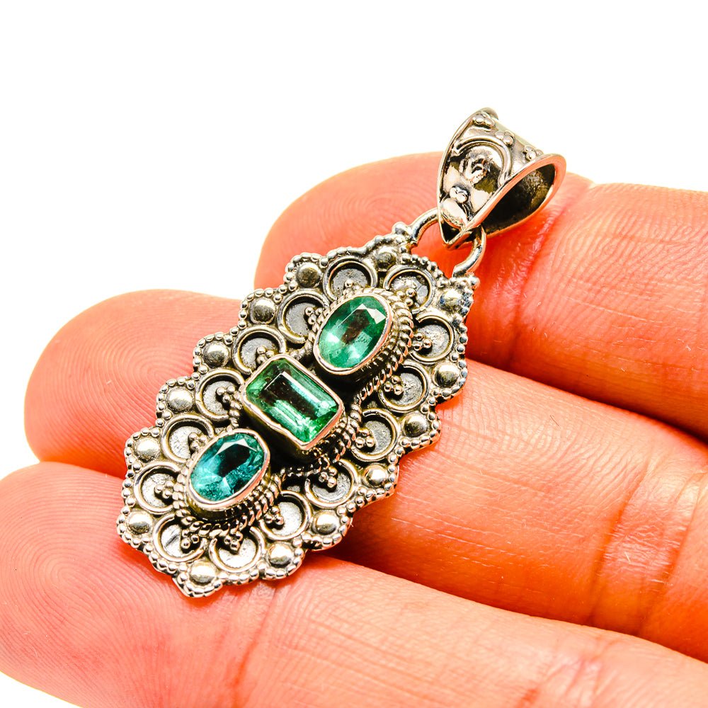 Zambian Emerald Pendants handcrafted by Ana Silver Co - PD751604