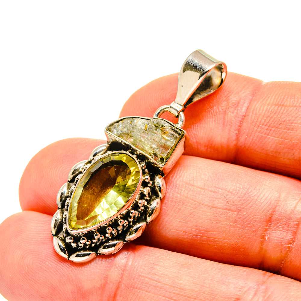 Yellow Quartz Pendants handcrafted by Ana Silver Co - PD751612