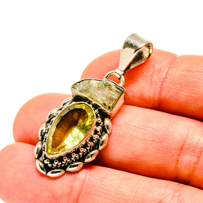 Yellow Quartz Pendants handcrafted by Ana Silver Co - PD751612