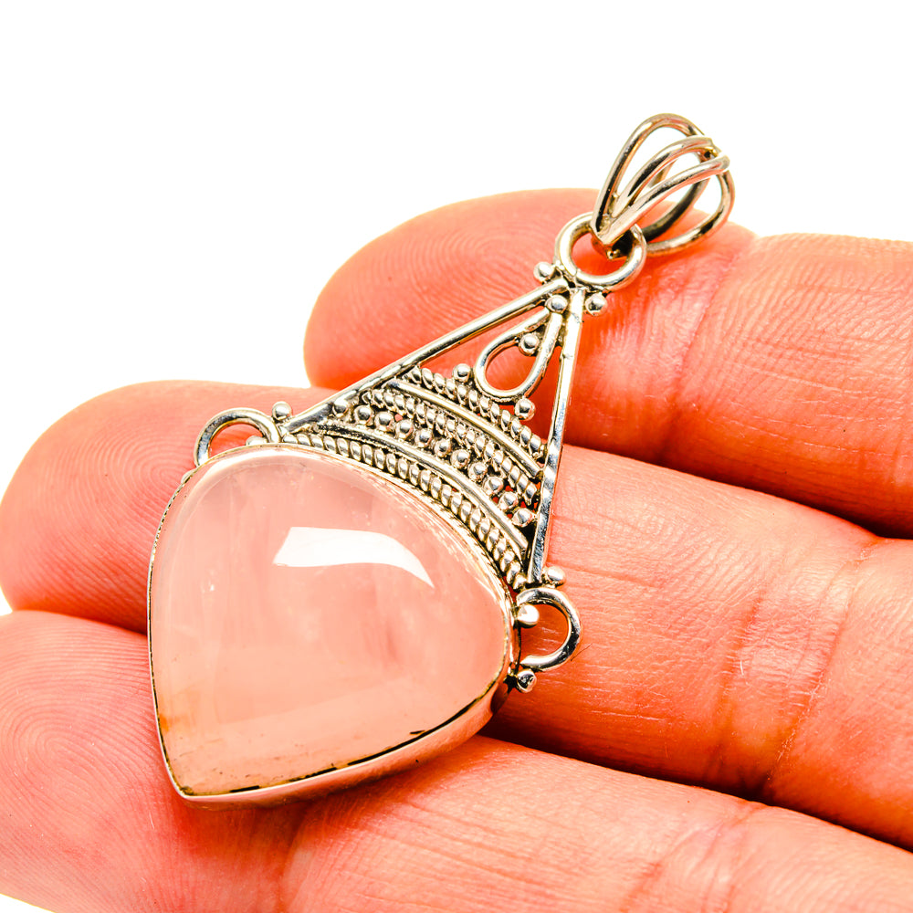 Rose Quartz Pendants handcrafted by Ana Silver Co - PD751617