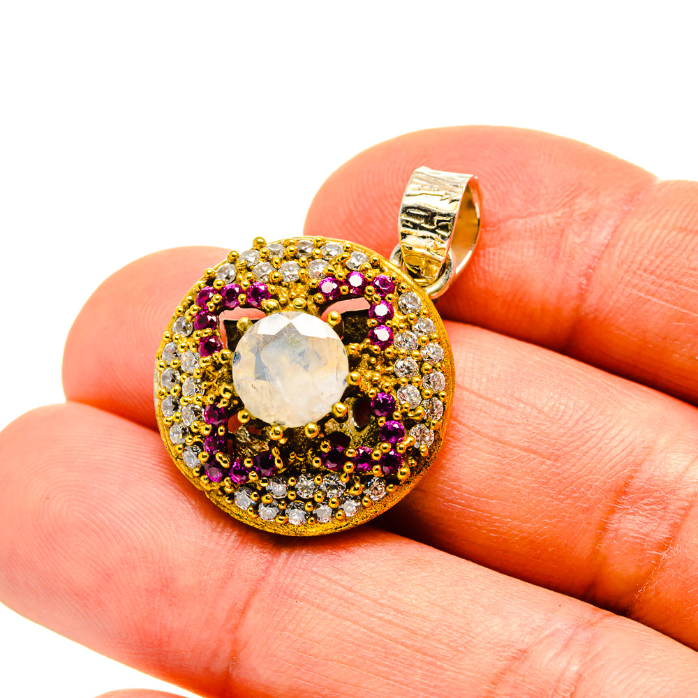 Rainbow Moonstone Pendants handcrafted by Ana Silver Co - PD751648