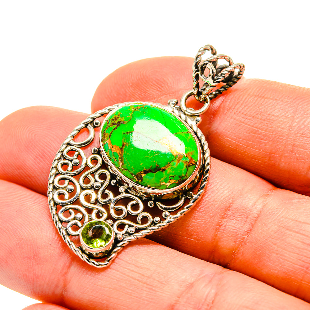 Green Copper Composite Turquoise Pendants handcrafted by Ana Silver Co - PD751655