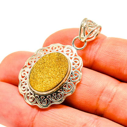 Pyrite Druzy Pendants handcrafted by Ana Silver Co - PD751660