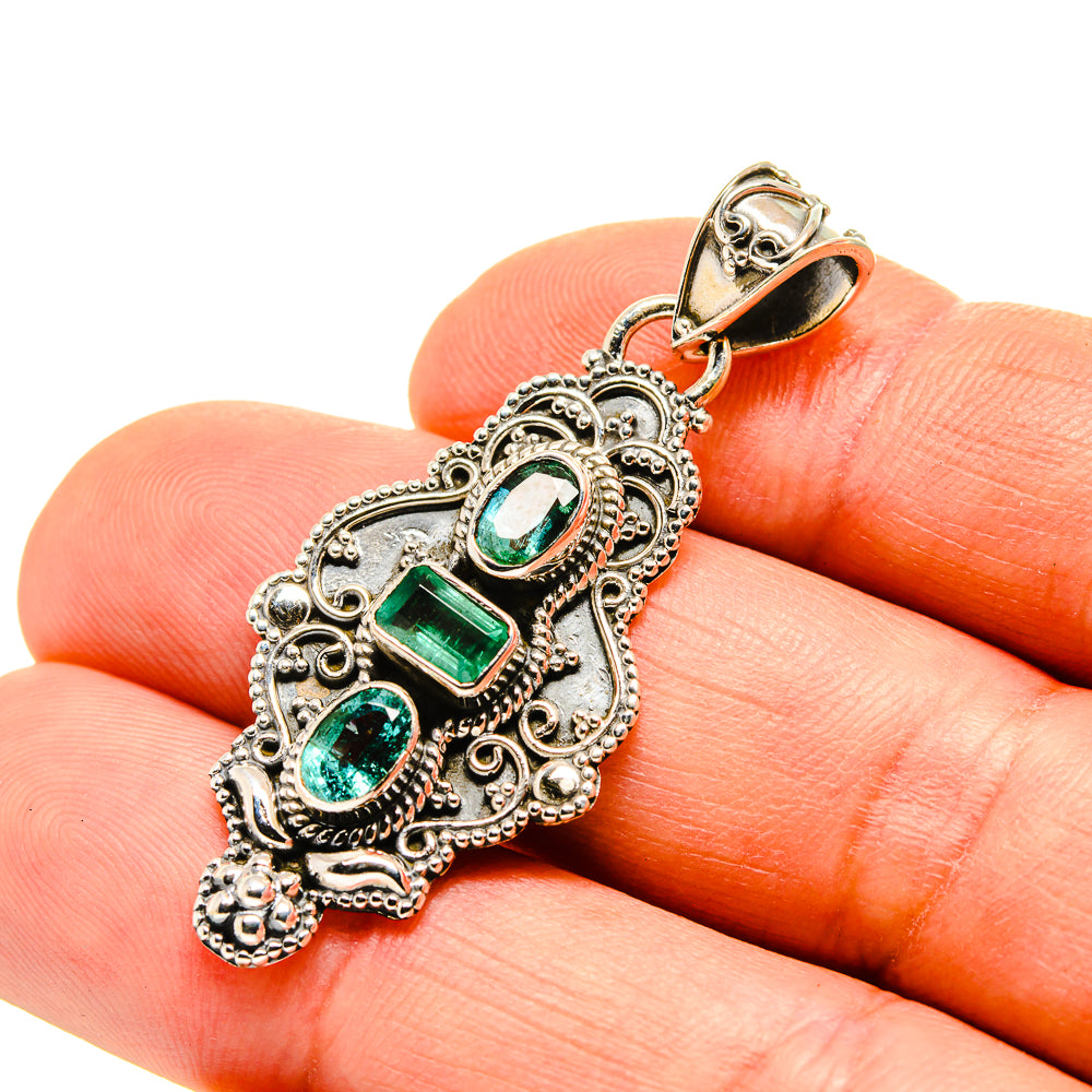 Zambian Emerald Pendants handcrafted by Ana Silver Co - PD751669