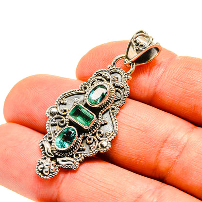 Zambian Emerald Pendants handcrafted by Ana Silver Co - PD751669