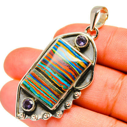 Rainbow Calsilica Pendants handcrafted by Ana Silver Co - PD7517