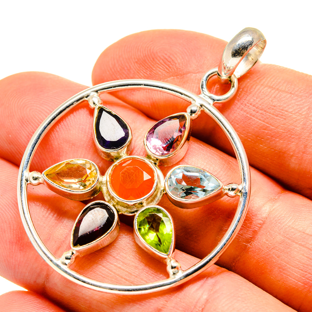 Multi-Stone Chakra Pendants handcrafted by Ana Silver Co - PD751704