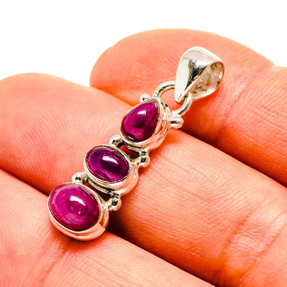 Ruby Pendants handcrafted by Ana Silver Co - PD751710